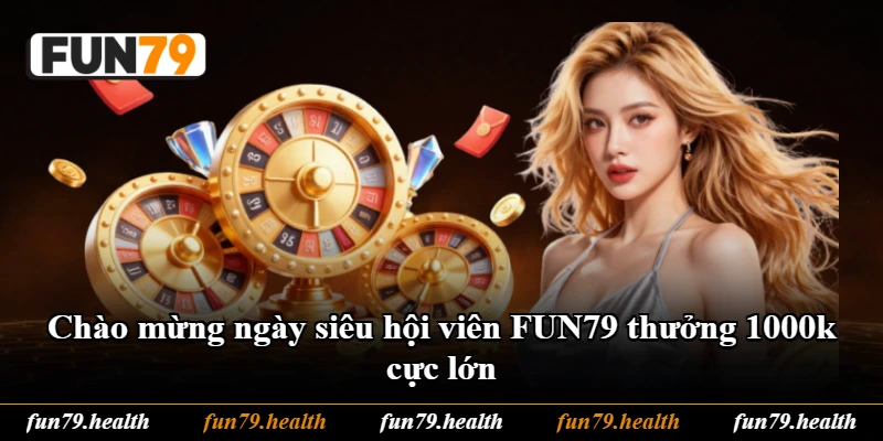 Chào mừng ngày siêu hội viên FUN79 thưởng 1000k cực lớn Chào mừng ngày siêu hội viên FUN79 thưởng 1000k cực lớn